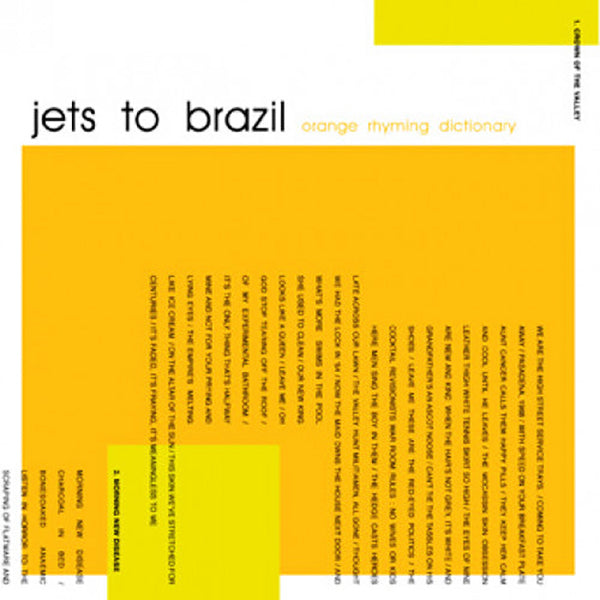 JETS TO BRAZIL 'Orange Rhyming Dictionary' 2LP