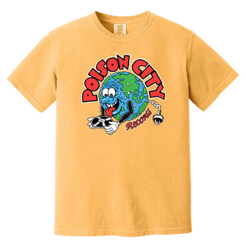 POISON CITY 'Record Store Logo' T-Shirt (Citrus)