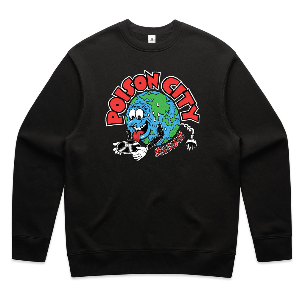 POISON CITY 'Record Store Logo' Crew Jumper (Black)
