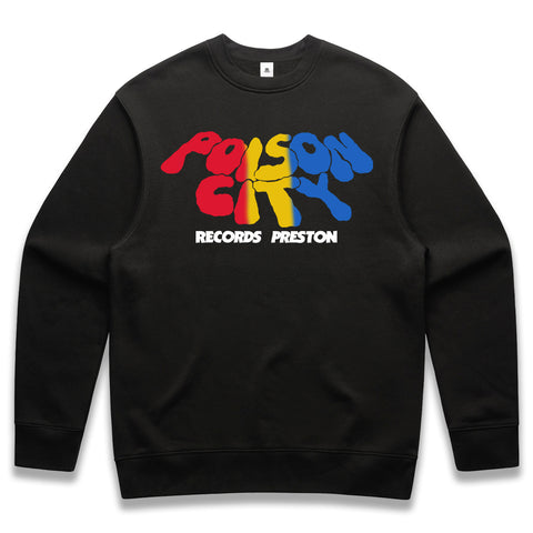 POISON CITY 'Smoked' Crew Jumper (Primary Colours)