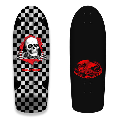POWELL PERALTA 'Ripper Silver Check 10.0' Skateboard Deck
