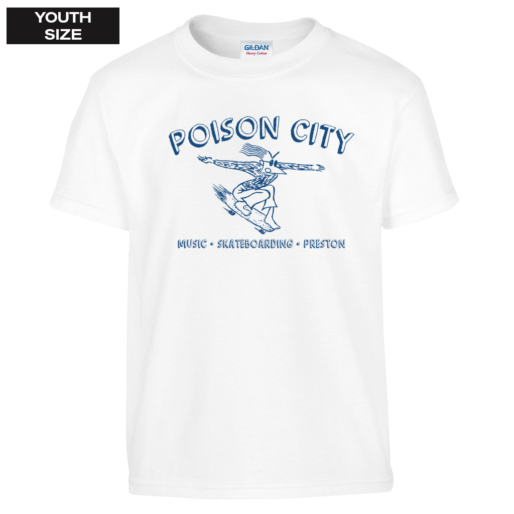 POISON CITY 'Music, Skateboarding, Preston’ Kids Youth T-Shirt