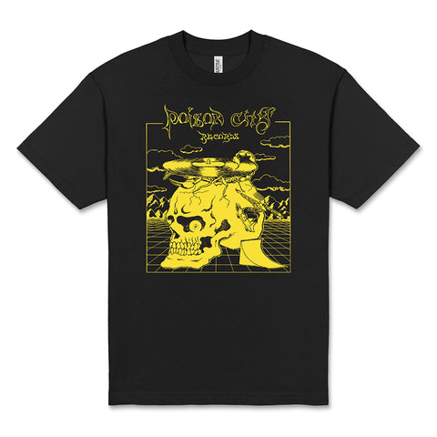 POISON CITY 'Spiral Skull' T-Shirt (Black)