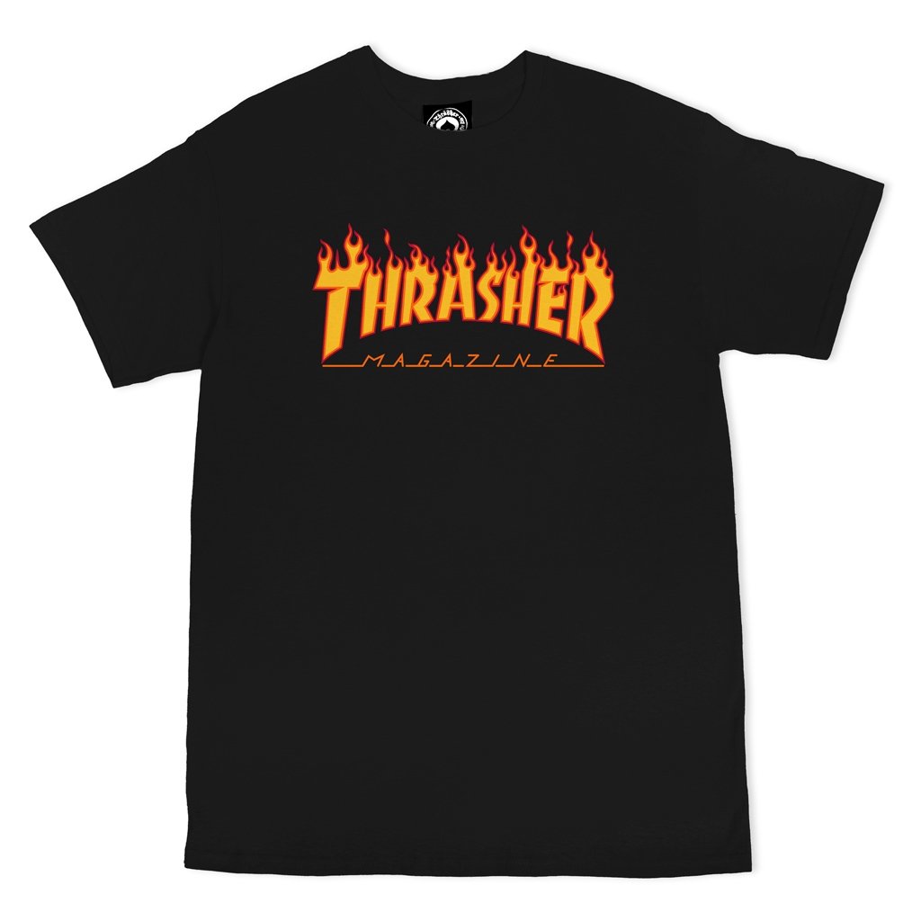 THRASHER 'Flame' T-Shirt (Black)