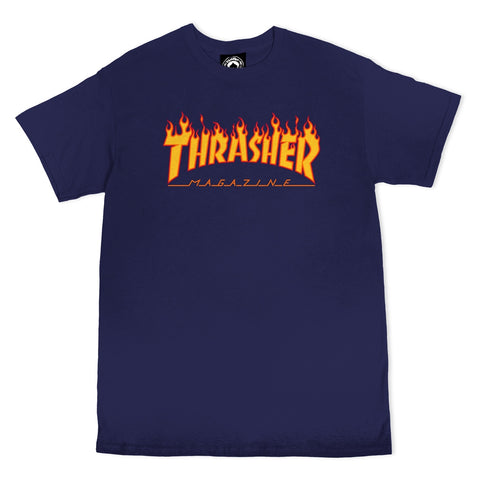 THRASHER 'Flame' T-Shirt (Navy)